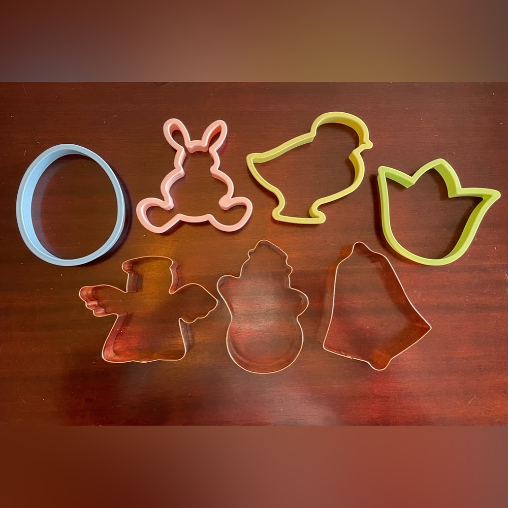 7 Large Cookie Cutters 5” Tall